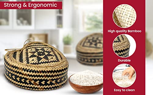 CRAFTCURL Bamboo Sticky Rice Basket - 100% Food Safe Heart Shaped Sticky Rice Basket - Bamboo Steamer Stylish Addition to Any Kitchen - Ideal for Meal Preparation & Health-Conscious Foodies (5 Inches) - Image 6