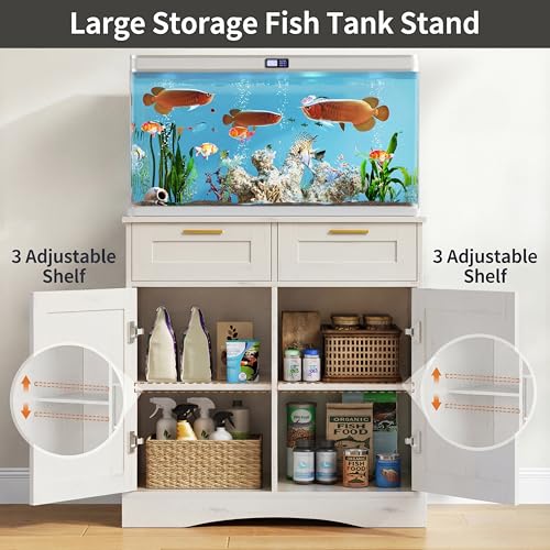 Image of 29 Gallon Fish Tank Stand with Storage Cabinet, Aquarium Stand