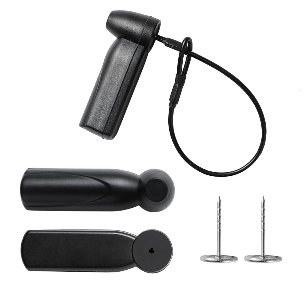 250Pcs 58Khz AM Security Clothing Tags Black Retails EAS Clothes Tag with 250 Pins and 100 Lanyards