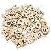 MYYZMY 300 Pcs Scrabble Letters, Wood Scrabble Tiles for Crafts Making Crossword Game