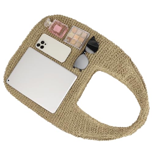 Image of Women Large Straw Beach Bag Handmade Woven Shoulder Bags Hobo Tote Handbag Purse for Summer