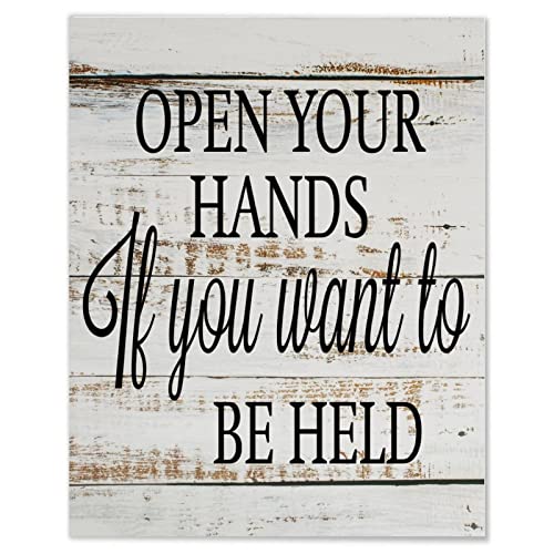 Panneau en bois Open Your Hands pour une déco murale positive et inspirante - 2