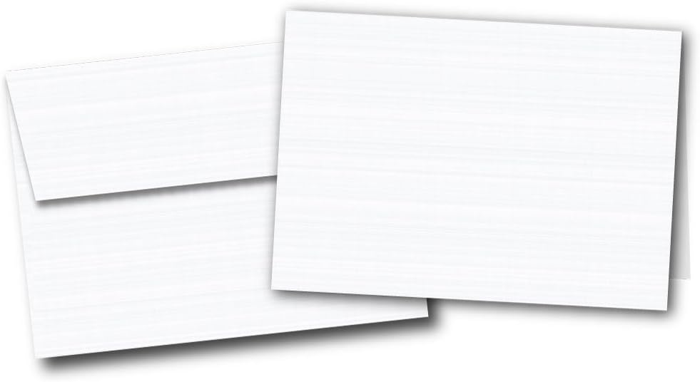 5" X 7" Blank White LINEN TEXTURED Greeting Card Sets - 40 Cards & Envelopes