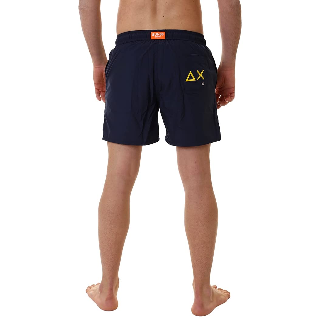 Sun68 Uomo Swim Pant With Macro Logo On Front H32103 58 Col.Royal L/Royal