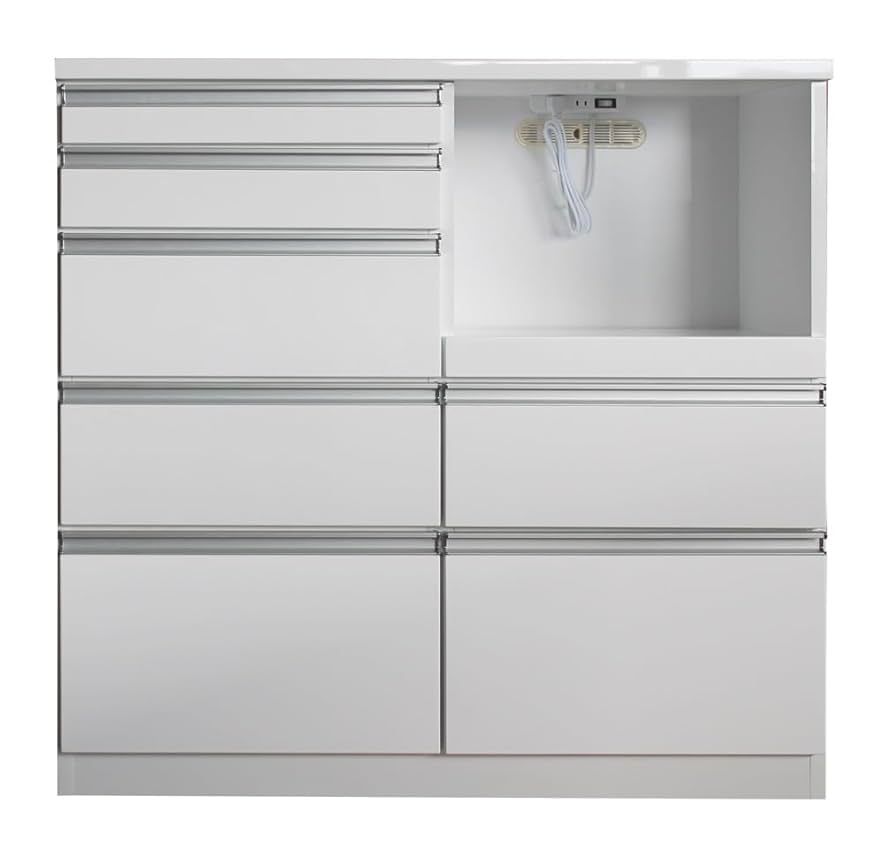 Amazon｜幅105cm 高さ100cm キッチンカウンター ホワイト 完成品