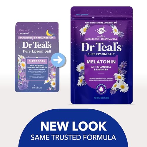 Dr Teal's Epsom Salt Magnesium Soak, Sleep Blend with Melatonin, Lavender & Chamomile Essential Oils, 3 lbs - image 3