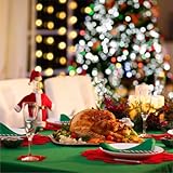 QZV 12 Pcs Christmas Disposable Plastic Tablecloth for Rectangle Table Cover,54 x 108 Inch Waterproof Table Cloth for Christmas Party Indoor Outdoor Decoration Supplies (Red Gold Green - Image 2
