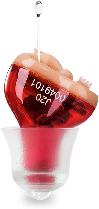 Hearing Aid for Seniors Adults Noise-Cancelling - Hearing Amplifier Invisible Sound Amplifier Digital Hearing Enhancement Devices Hearing Aid Cleaning Tools Included (Red)