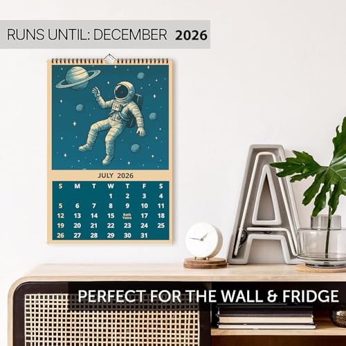 Image of AccuPrints Astronaut-theme Wall Calendar 2026 Planner-Size (14 x 20) inch For Office Home Table New Year Hanging Kids (35.5 x 50) cm- (Astronaut-2P)