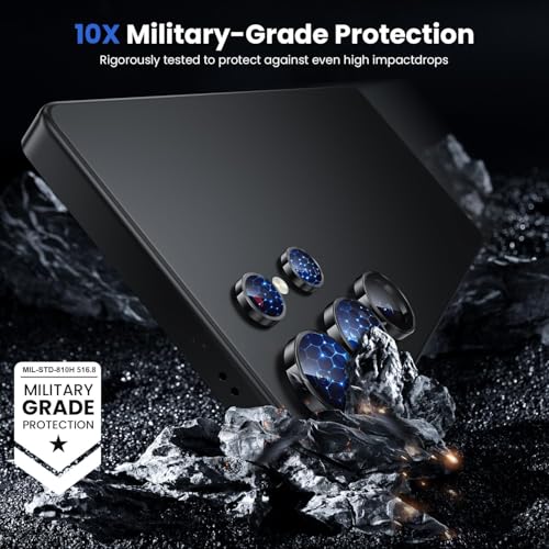 Image of WSKEN for Samsung Galaxy Ultra Camera Lens Protector, Ultra Thin Scratch Resistant 9H Tempered Glass with Aluminum Metal Circle Camera Screen Protector Cover Accessories (Black, S25 Ultra)