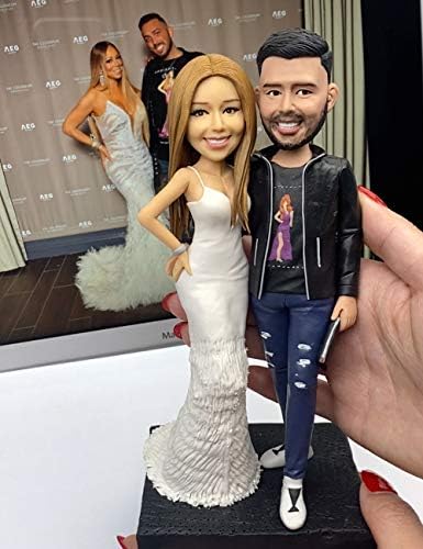 coloves Personalized Fully Custom Made Figure Bobblehead Two Person Figurines Bespoke Portrait Sculpture for Loves Friends and Couple 18CM