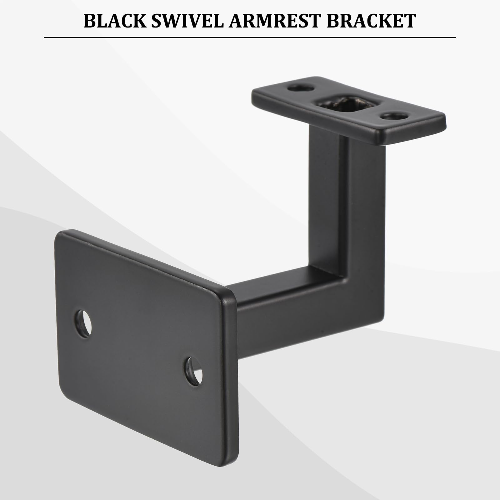 uxcell Black Fixed Swivel Hand Rail Brackets Adjustable Square Hand Rail Brackets for Staircase Stair (6pcs) - Image 4