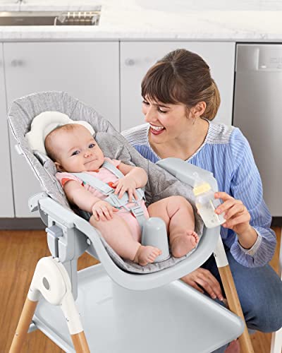 Image of Skip Hop Baby High Chair 2-in 1 Convertible High Chair, Sit-to-Step, Grey /White
