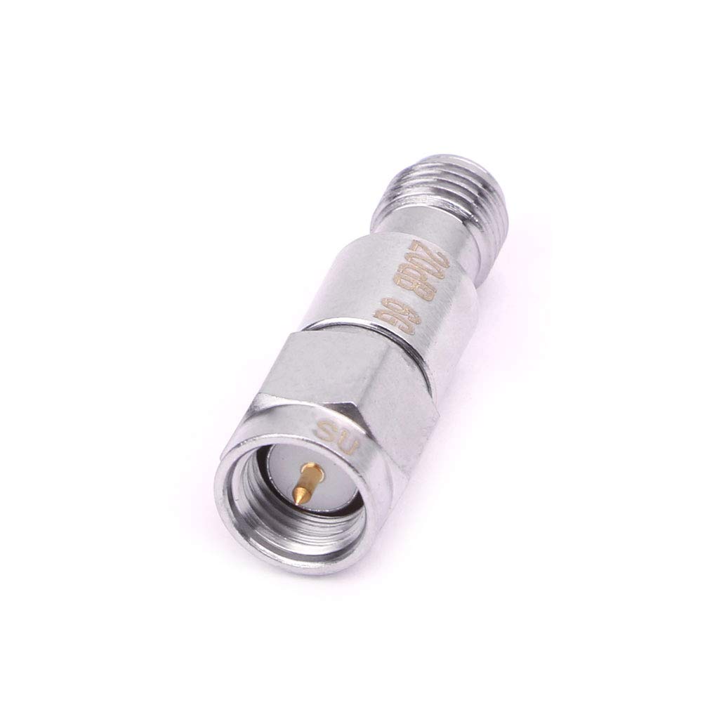 Bengkui Sliver Coaxial Fixed Attenuator,2W Sma Dc-6Ghz Coaxial Fixed Attenuators Frequency 6Ghz Sma Fixed Connectors 20Db