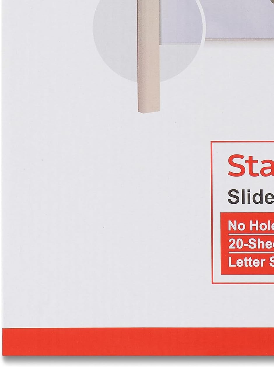 Staples Slide-Locking Report Covers, Letter Size, Clear, Secure Presentation Covers for Reports & Proposals, Easy-Insert Spine, 100 Pack