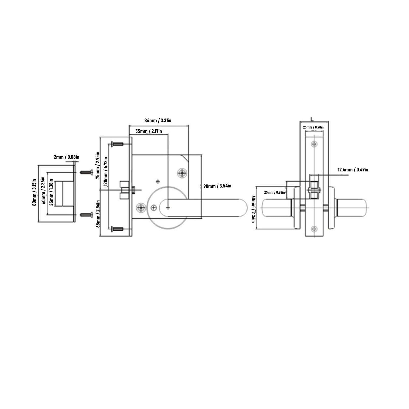 aqxreight Marine Brandschutztürschloss 304 Edelstahl 60 Mm Abstand