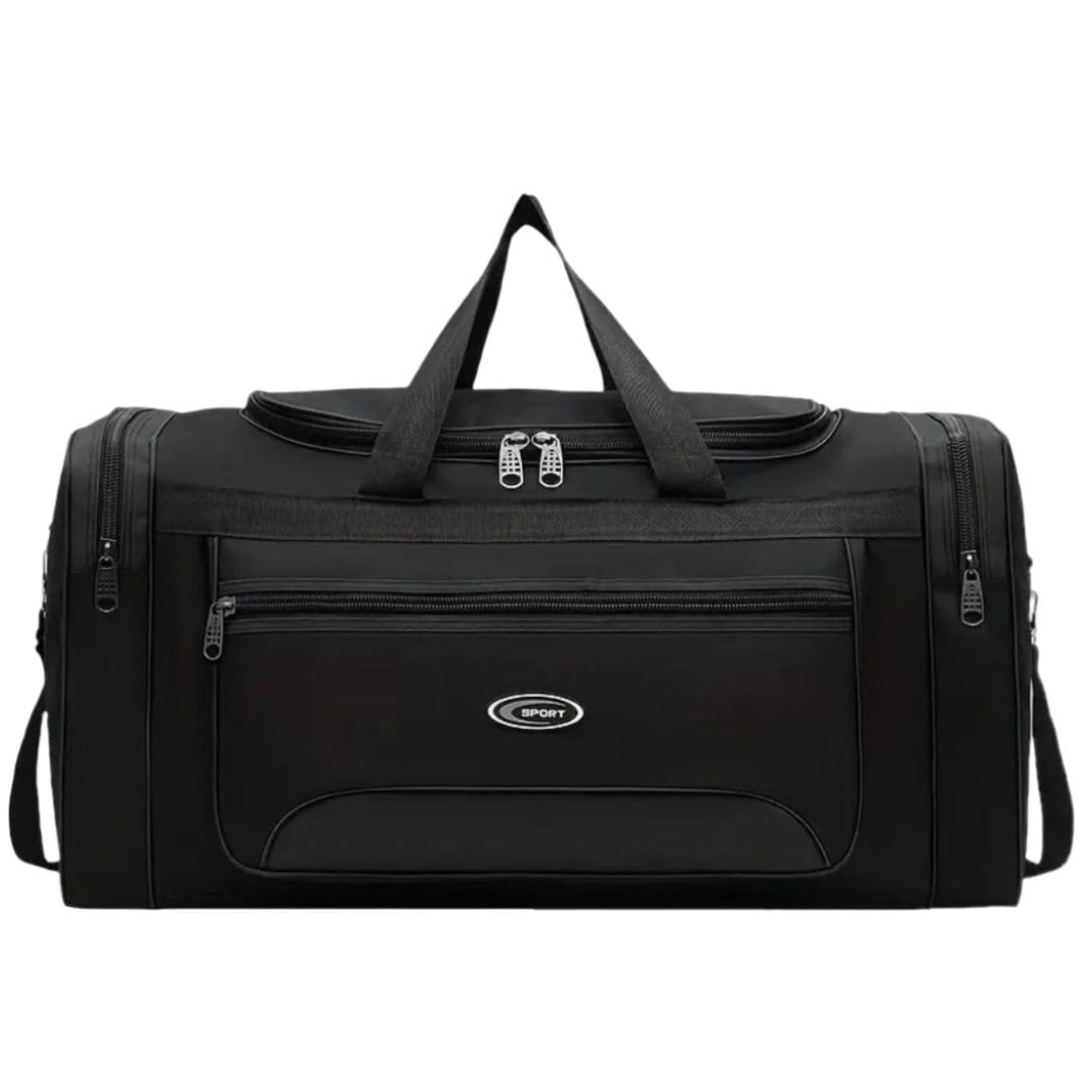 MXMTravel Moving Luggage Bag (25Kg+/120L) Large Capacity Duffel Hand Shoulder Waterproof Bags (Black)