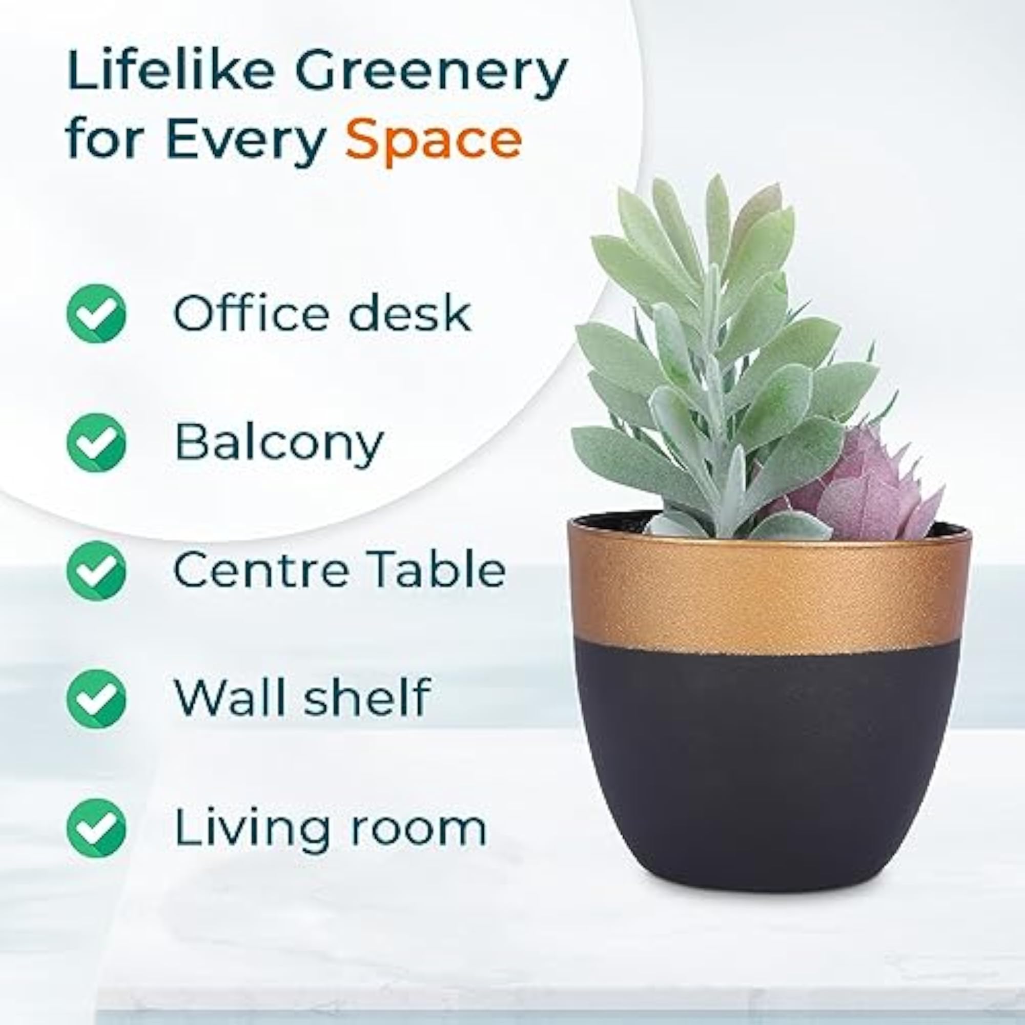 Artificial Plants for Home Decor, Natural Looking Indoor Fake Plants