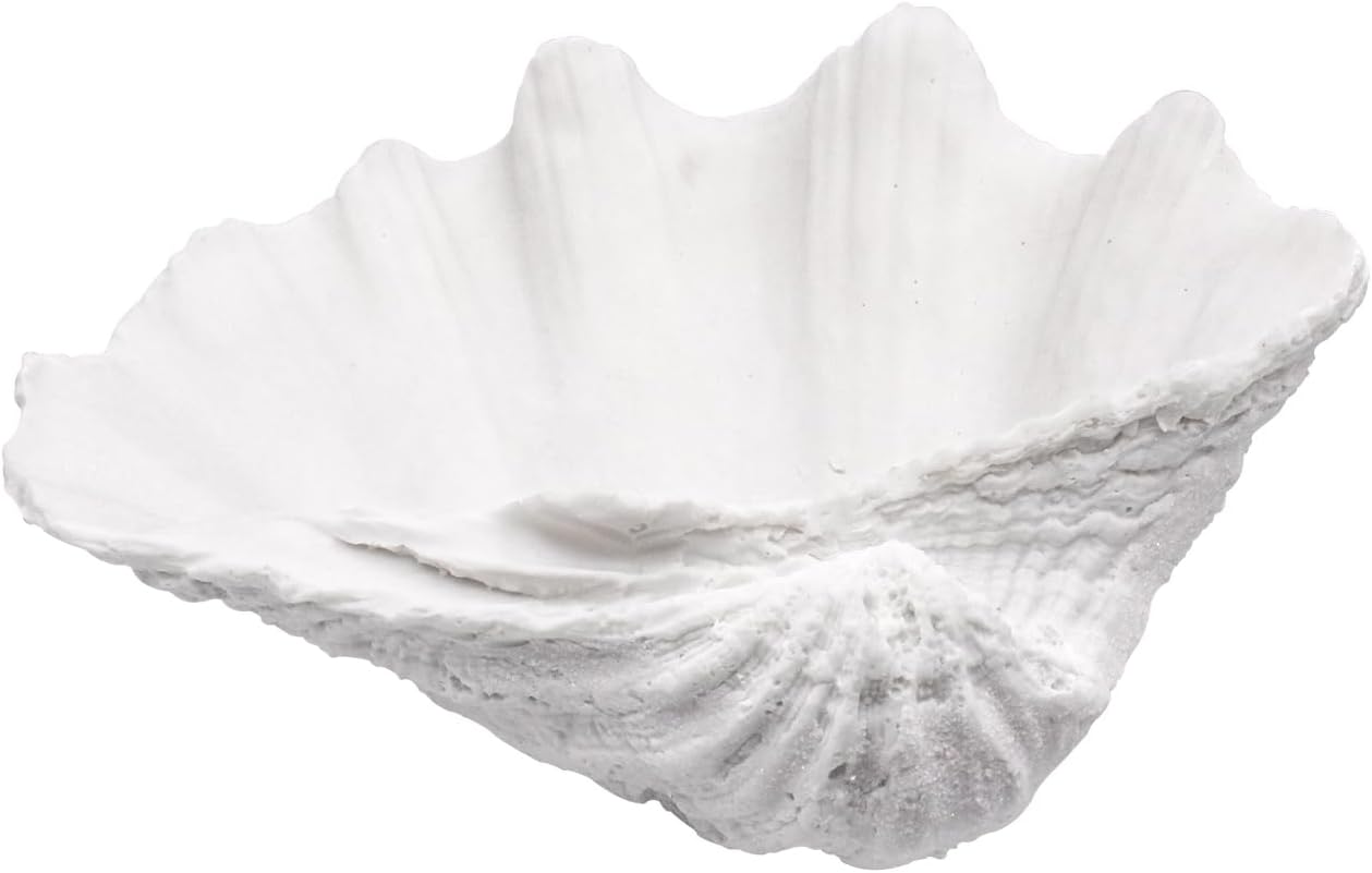 Seashell Bowl Resin Large Clam Shell Decor Nautical Clam Shell Bowl Coastal Beach Home Decor Bathroom Decor Beach Themed Party Wedding Seashell Figurine Gift