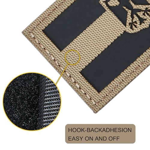 3 Stücke DEU Deutsche IR Infrarot Reflektierende Klett Patches Militär Für Rucksack Hut Jacke Militär Baseballkappe Uniform Kleidung Taktische Weste Hundegeschirr (Braun)
