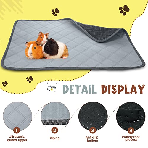 Namalu 4 Pcs Guinea Pig Cage Liners Washable Small Animals Fleece Bedding Absorbent Guinea Pig Accessories Reusable Guinea Pig Pee Pads Non Slip Fleece Cage Liners for Small Animals(24 x 18 Inch) - Image 3