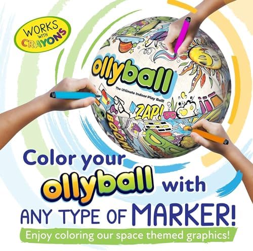 Ollyball Classic, 12" - The Ultimate Indoor Kickball for Kids and Parents! Kick it. Color it. Play Ball in The House. - 4