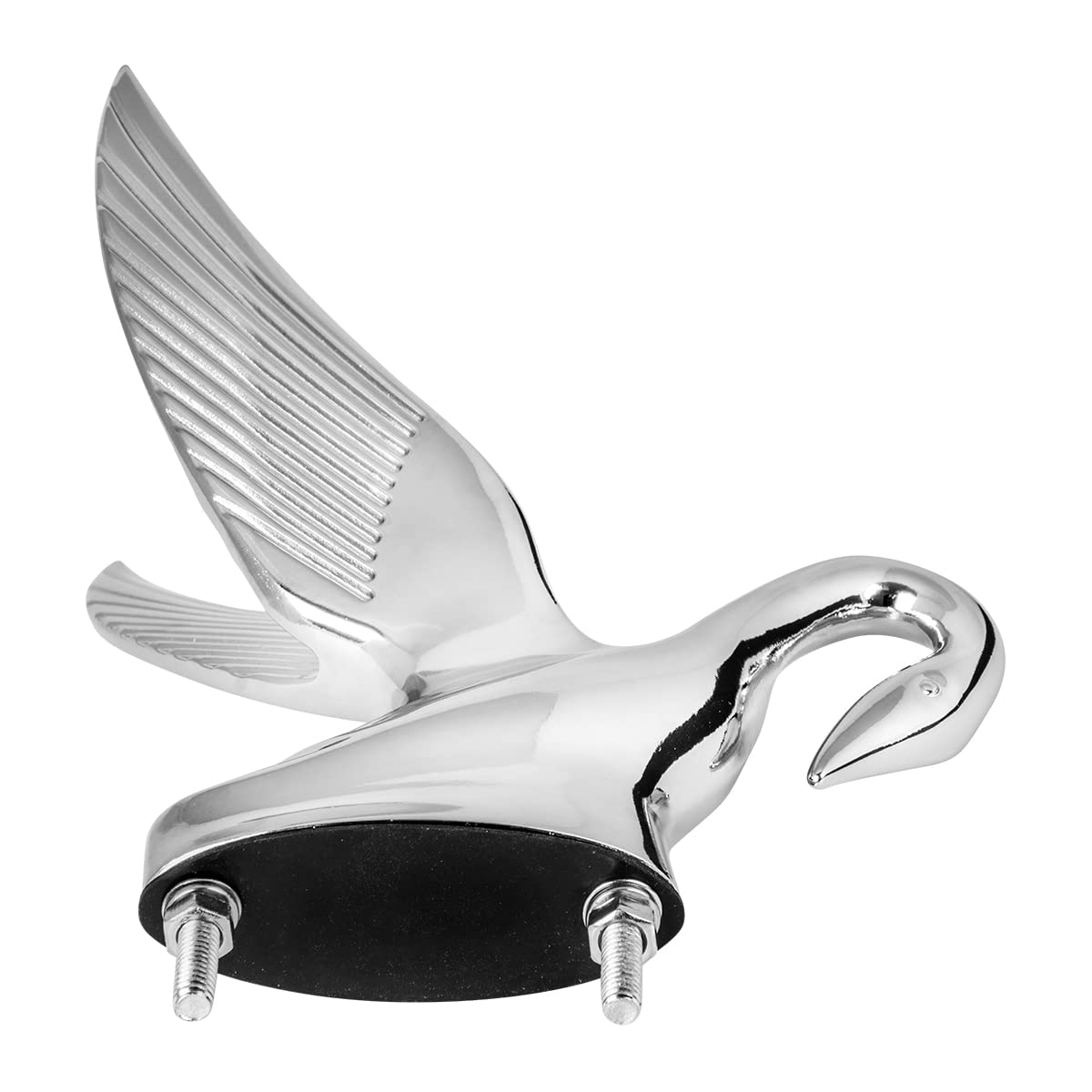 Hood Ornaments: Die-Cast Swan Hood Ornament - Matte Black