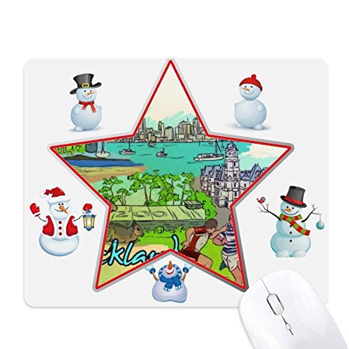 Tapis de souris Auckland City football avec bonhomme de neige et étoile pour gamer