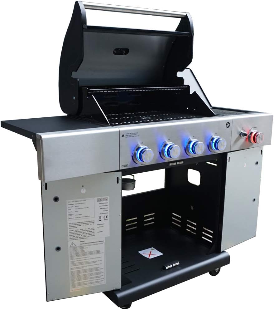 Vaiko - Barbecue a Gas, 4 bruciatori in Acciaio Inox + bruciatore a infrarossi in Ceramica, 800 °C Vaiko - Barbecue a Gas, 4 bruciatori in Acciaio Inox + bruciatore a infrarossi in Ceramica, 800 °C