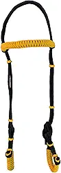 Cabeçada Para Cavalo de Nó e Cordinha Para Todas as Raças (Preto Com Amarelo)