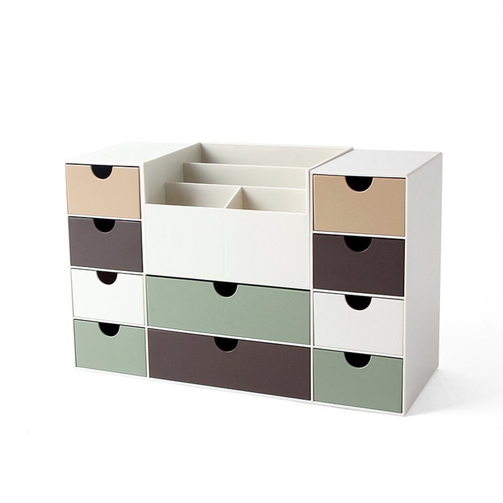 GWW Brief Desk Organizer,Multi-Layer Office Supplies Drawer Storage Boxes Plastic Storage Rack-Keeping Your Desk Table More Tidy-A 34x11x19.5cm(13x4x8inch)