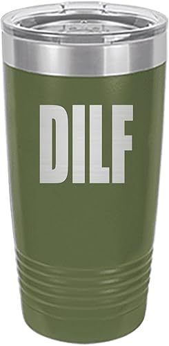 Rogue River Tactical Funny DILF - Taza de viaje de 20 onzas con tapa y tapa sarcástica para el trabajo, regalo para él, papá, marido, día del padre