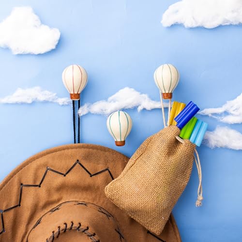 Indian Shelf 3 Pieces Hat Hooks for Wall Colourful Kids Hot Air Balloon Hook Cute Coat Rack Wall Mount for Hanging Coat, Hat, Scarves, Towel, Jewelry, Purse, Backpack Hanger