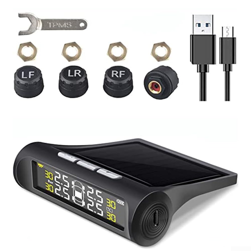 Tpms Tyre Pressure Monitoring System With Detached Bracket 5 Alarm | INDIA - View #11