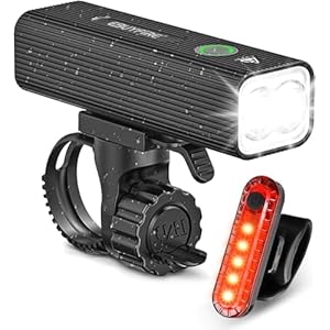 EBUYFIRE Led-fietsverlichting voor en achter, USB, oplaadbaar, 3/5 modi, fietslicht, IPX5, waterdicht, met veiligheidsachterlichten