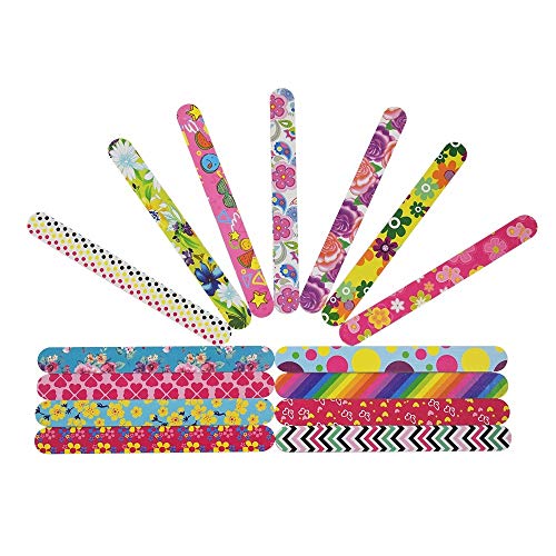 30 Pcs Professional Nail File and Buffer, AopaoZ Double Side Printing Emery Board for Nail Art, 150/150 Grit