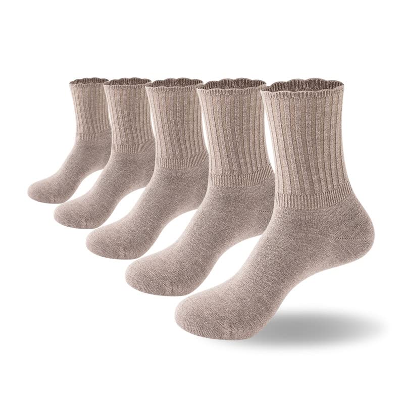 Image of PADFOM Women Thin Cashmere Socks, Soft Socks Women Above Crew Socks 5 Pairs Size 5-9