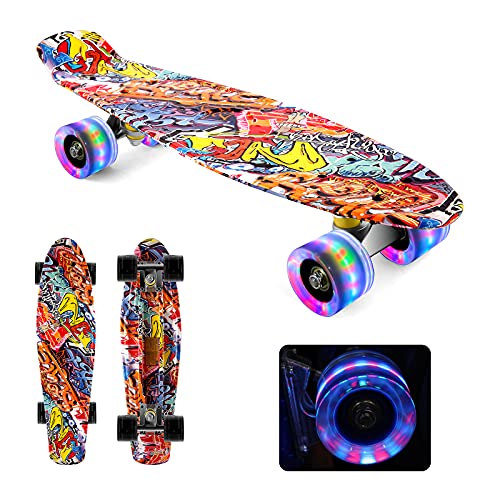 Meteor Mini Cruiser Skateboard Für Kinder - Retro Design Mit ABEC-7 Lagern
