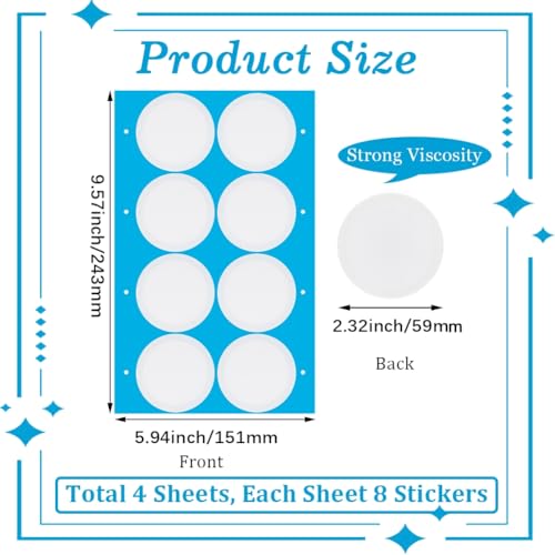 Image of GORGECRAFT 32Pcs 4 Sheet Wide Mouth Mason Jar Paper 59mm Filters Patch Tape Sticker Synthetic Self Adhesive Filter Disc 0.3μm for Mushroom Cultivation Jar Lids Mason Jars