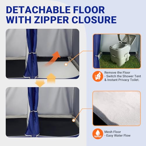 KingCamp-Outdoor-Shower-Tents-for-Camping-Portable-Instant-Pop-Up-Privacy-Tent-1Room2-Room-Bathroom-Tent-Water-Resistant-Windproof-Changing-Tent-Outdoor-Shower-Enclosure-Beach-Camping-Hiking