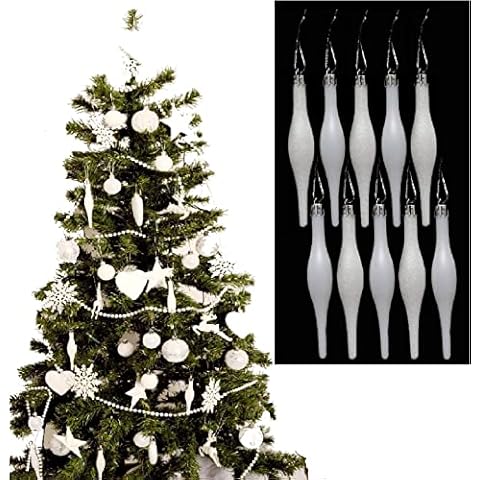 UKDD® White Collection Christmas Droplet Baubles Cover