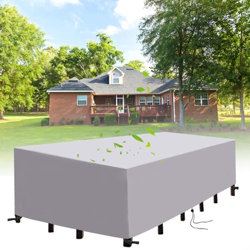 Bâche table jardin imperméable et au vent anti-UV 600D