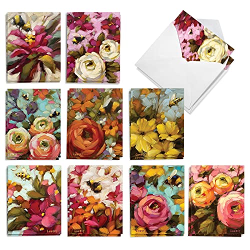 Cartes vierges fleurs et abeilles pour célébrer vos moments précieux