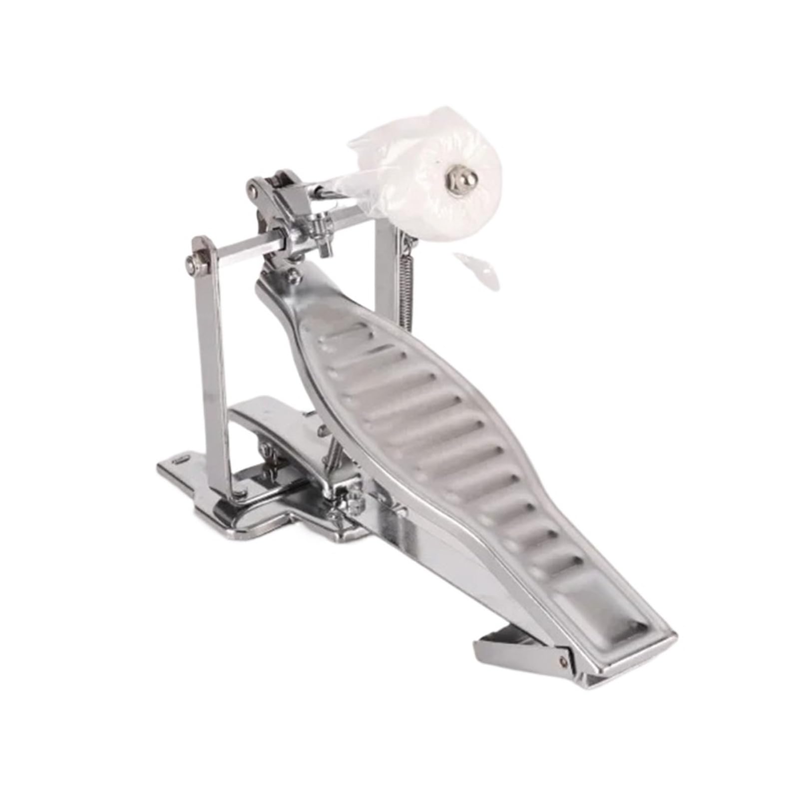 1PCS Einzelnen Fuß Pedal Mit Trommel Wolle Beater Kette Stick Percussion Instrumente Ersatz for Musik Liebhaber(Silver)