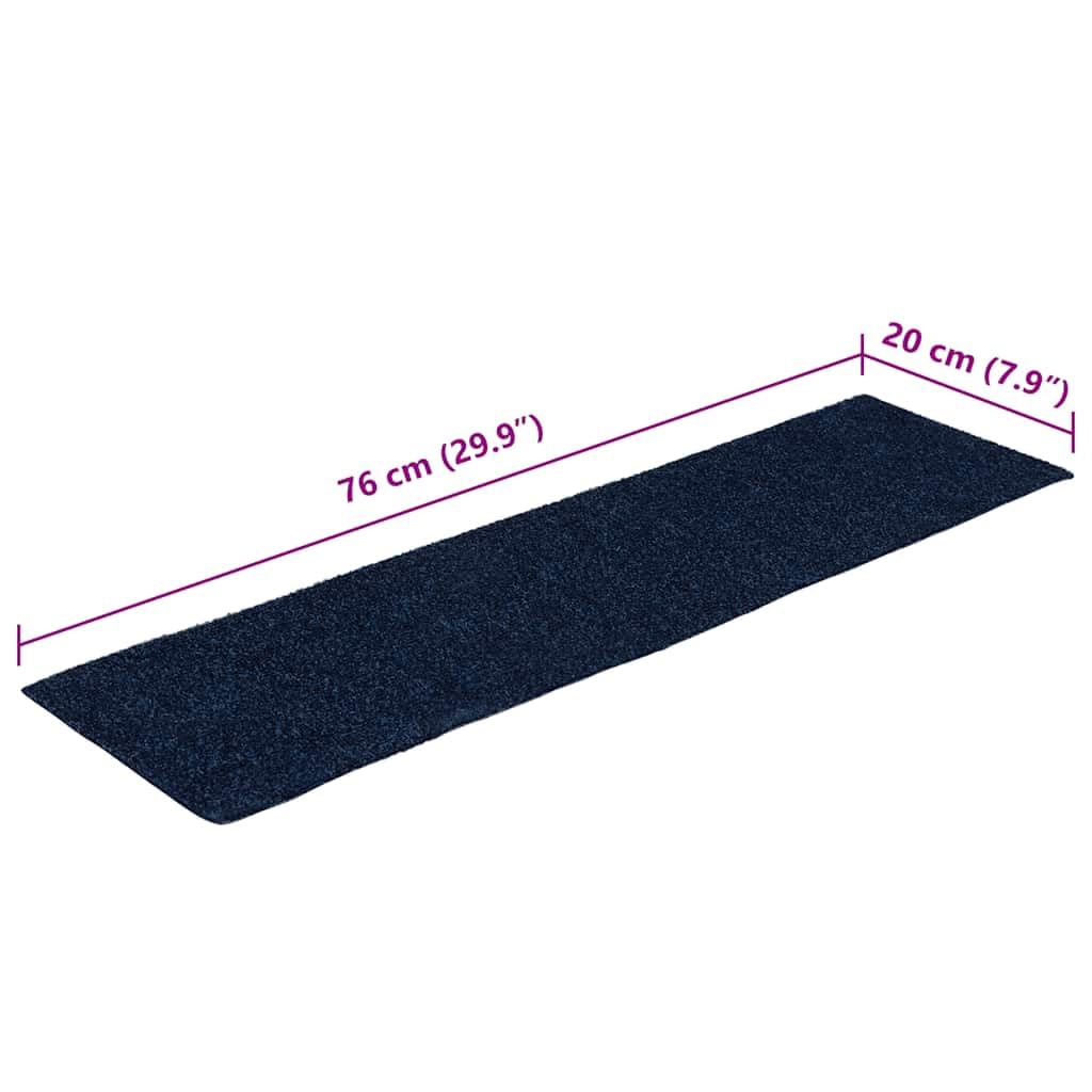 vidaXL Maty na schody samoprzylepne 15 szt. 76x20 cm Granatowe prostokątne