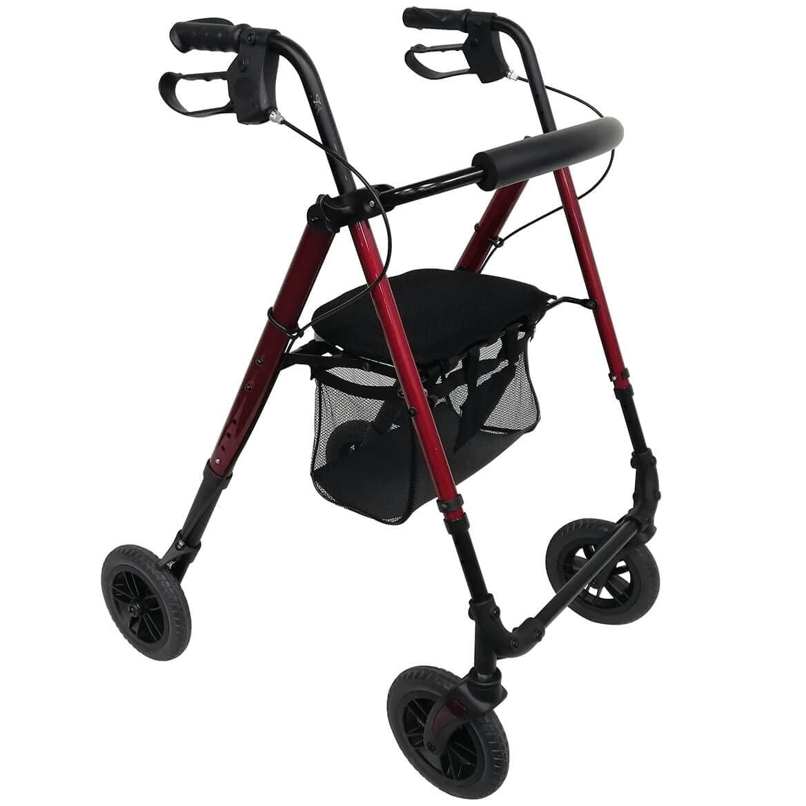 LivingSURETM Ultra Lite Folding Rollator XL, Red