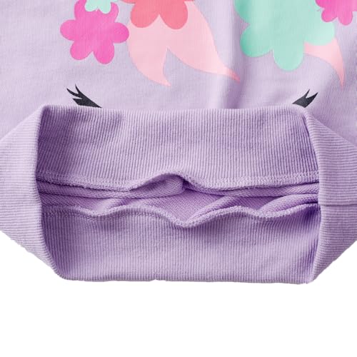 Image of Little Girls Unicorn Outfits 2 Piece Kids Ruffle Sleeve Sweatshirt + Leggings Fall Leopard Clothing Sets 2-10 Years