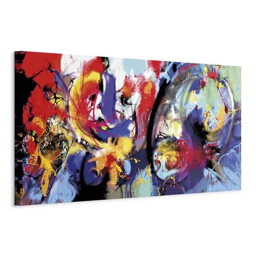 B&D XXL - Tableau décoratif abstrait 150x50 cm - Impression sur toile colorée - Décoration murale pour salon et chambre - Abstraction expression artistique...