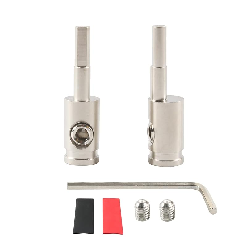 Redutor de entrada para amplificador automotivo 8 GA para 8 GA TIALECCI com terminais de latão e tubos termo retráteis Kit com 2 peças