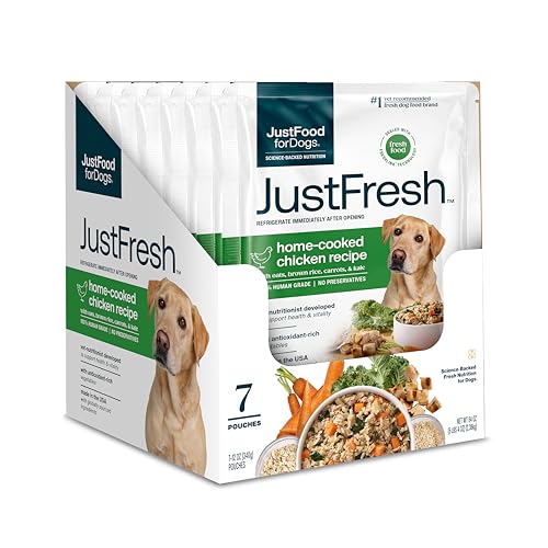 JustFoodForDogs JustFresh Wet Dog Food, Fresh Pet Meals and Toppers with No Preservatives,